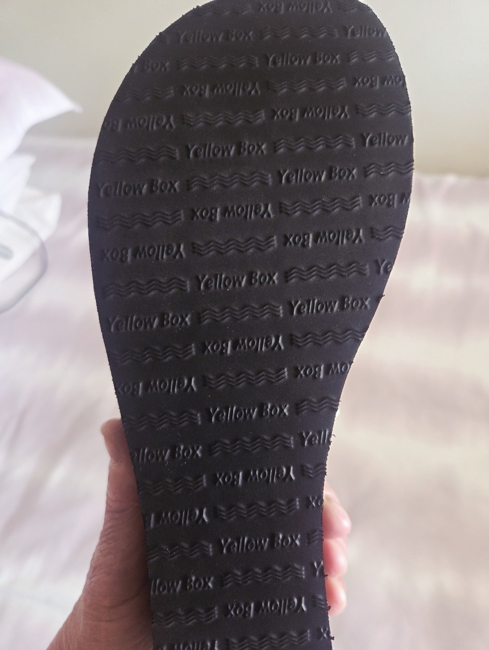 New Yellow Box Black Jeweled Sandal Flip Flops - Picture 5 of 5
